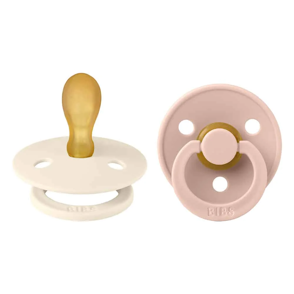 BIBS Colour symetrické cumlíky z prírodného kaučuku 2 ks - veľkosť 2 Blush Nočný / Vanilla Nočný