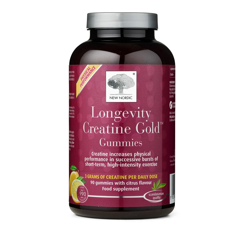NEW NORDIC Longevity Creatine Gold Gummies (želé bonbóny) 90 ks