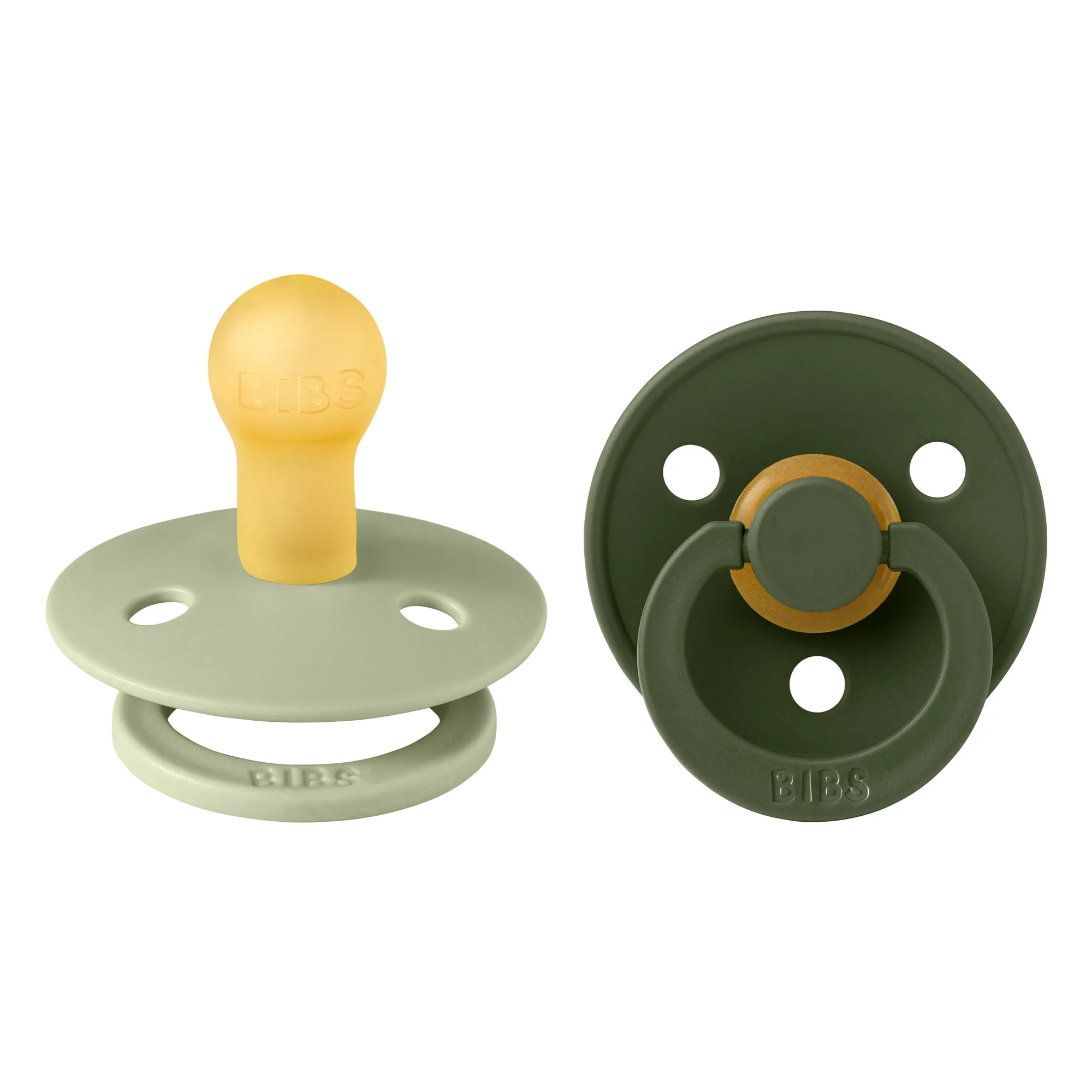 BIBS Colour cumlíky z prírodného kaučuku 2ks veľkosť 1 - Sage / Hunter Green