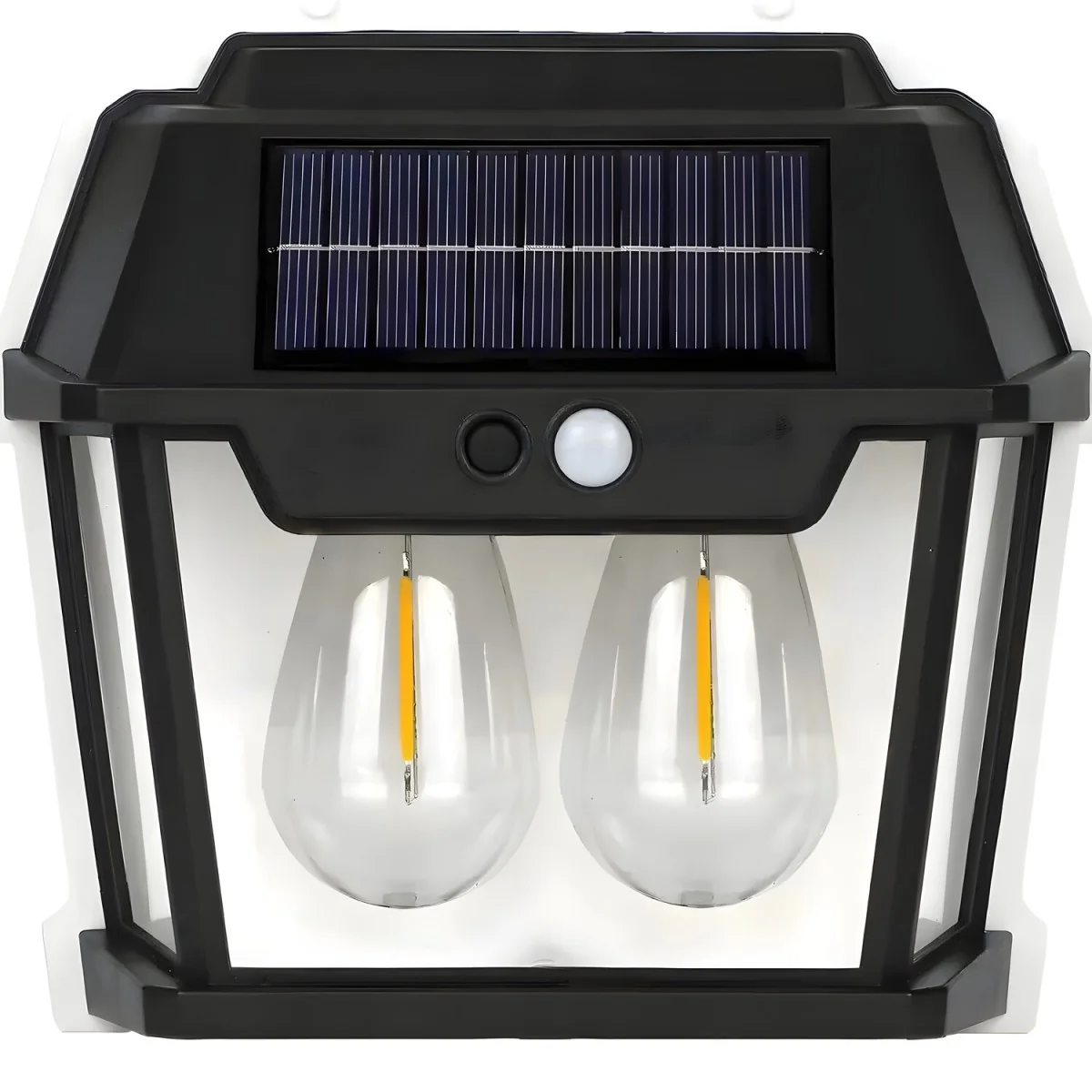 Vonkajšia solárna nástenná lampa so 2 LED Čierna, pohybový