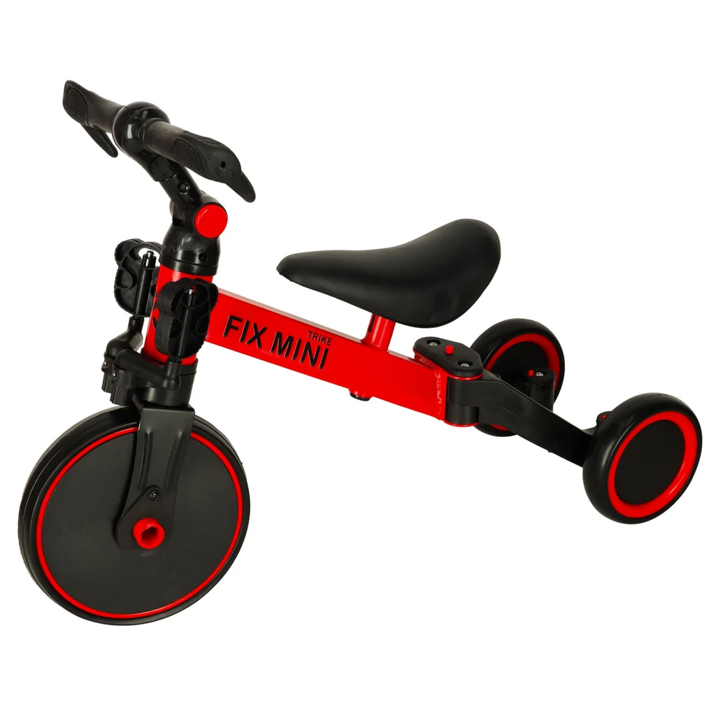 Detský bicykel 3v1 Trike Fix Mini s pedálmi – červená