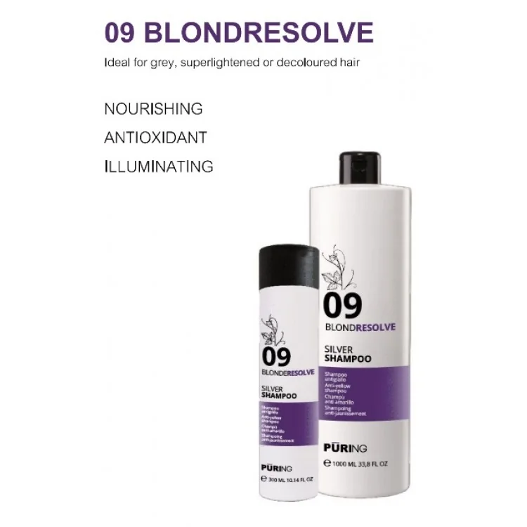 Maxima PURING 09 BLONDERESOLVE Silver Shampoo - žltý neutralizačný šampón - 1 000 ml