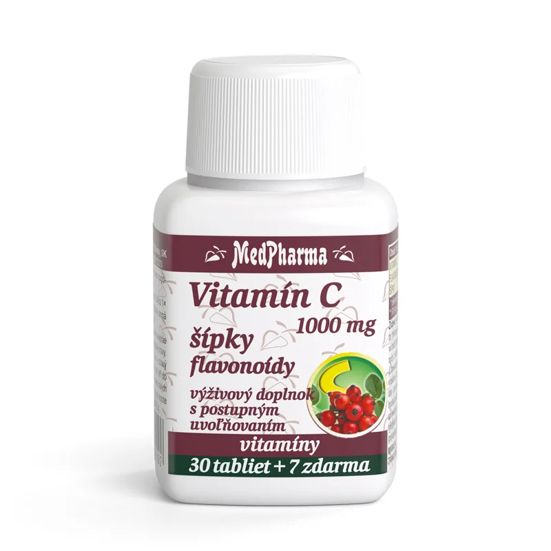 MedPharma VITAMÍN C 1000 mg so šípkami 1×37 tbl, s postupným uvoľňovaním