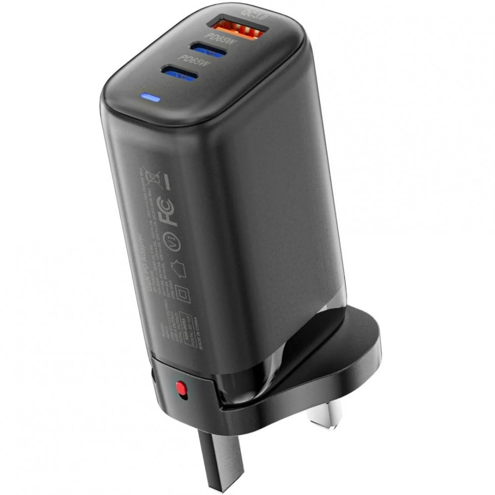 65W GaN Viac - Rýchlonabíjacia Multifunkčná Sieťová Nabíjačka 1 x 65W, USB-C, QC3.0