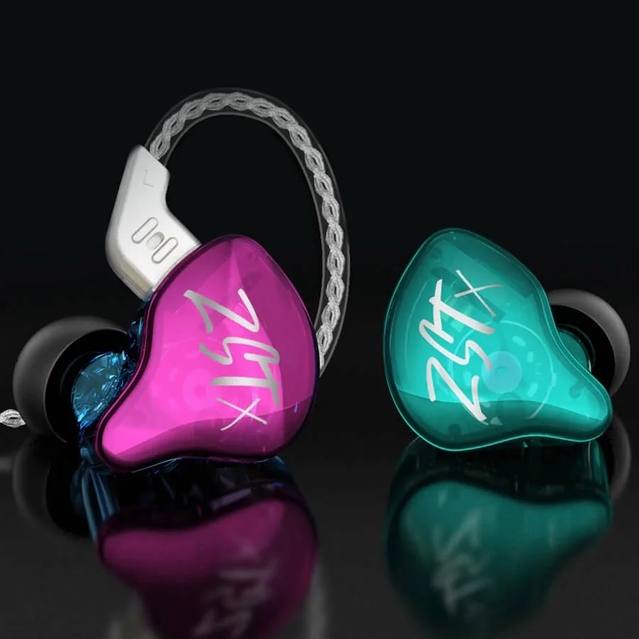 KZ ZST X hybridné HiFi slúchadlá do uší, farebné