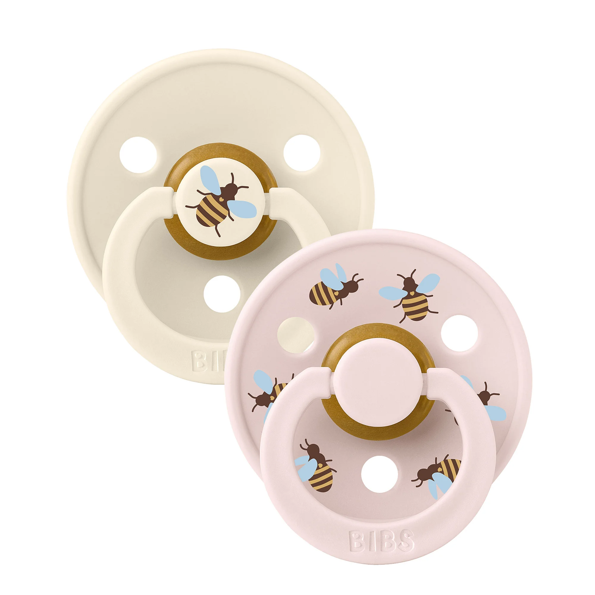 BIBS STUDIO Colour Bumblebee cumlíky z prírodného kaučuku 2ks veľkosť 1 - Ivory Mix