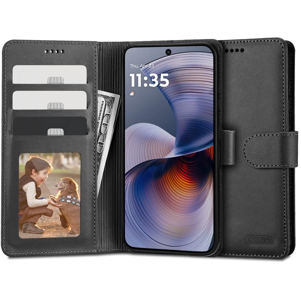 Tech-Protect Wallet knižkové puzdro na Motorola Moto G55 5G čierne