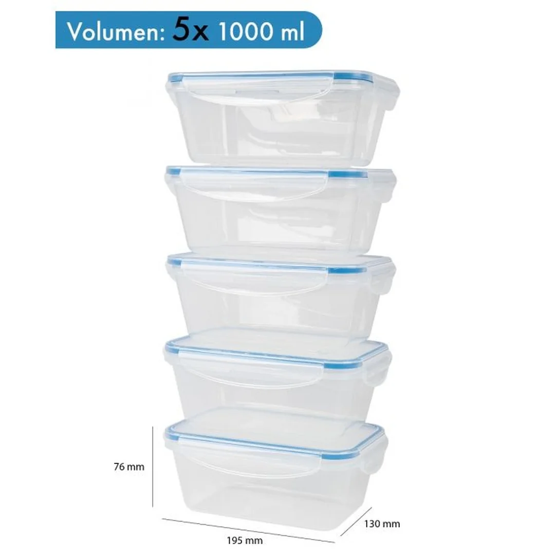 Classbach FHD 4007 sada 5 dóz na potraviny 5x1 l, plast, obdĺžnikové