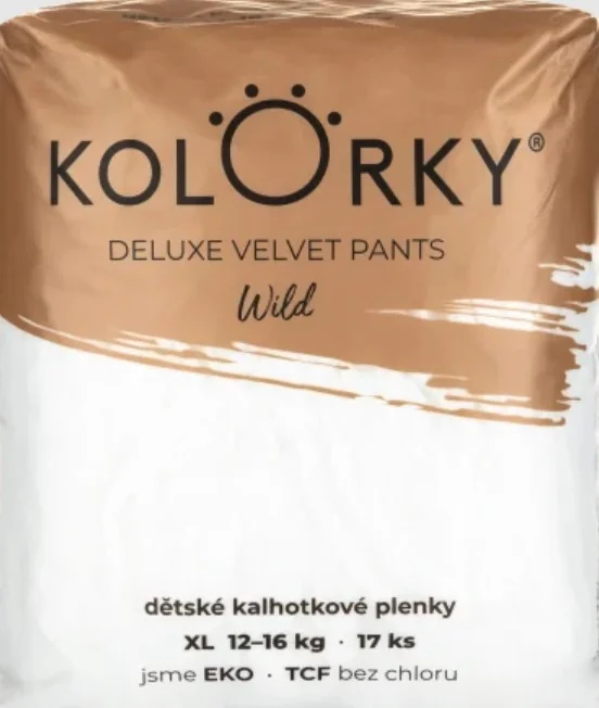 KOLORKY Deluxe velvet pants Wild XL (12-16 kg) 1×17 ks,  jednorázové nohavičkové ekoplienky