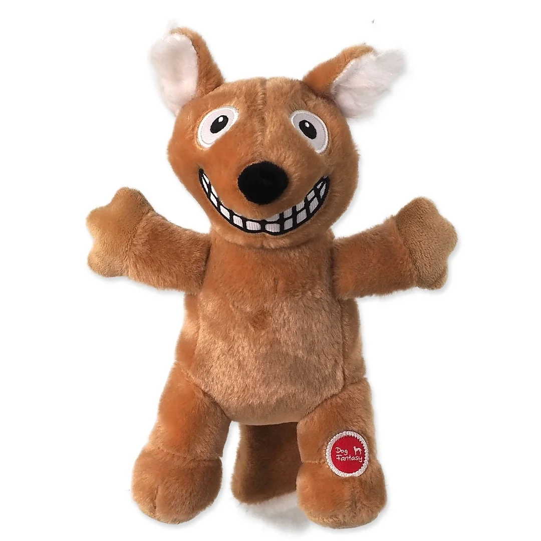 Hračky Dog Fantasy Playful Box Laughing zvieratká pískacie a šuštiaci chvost mix 29cm 18ks