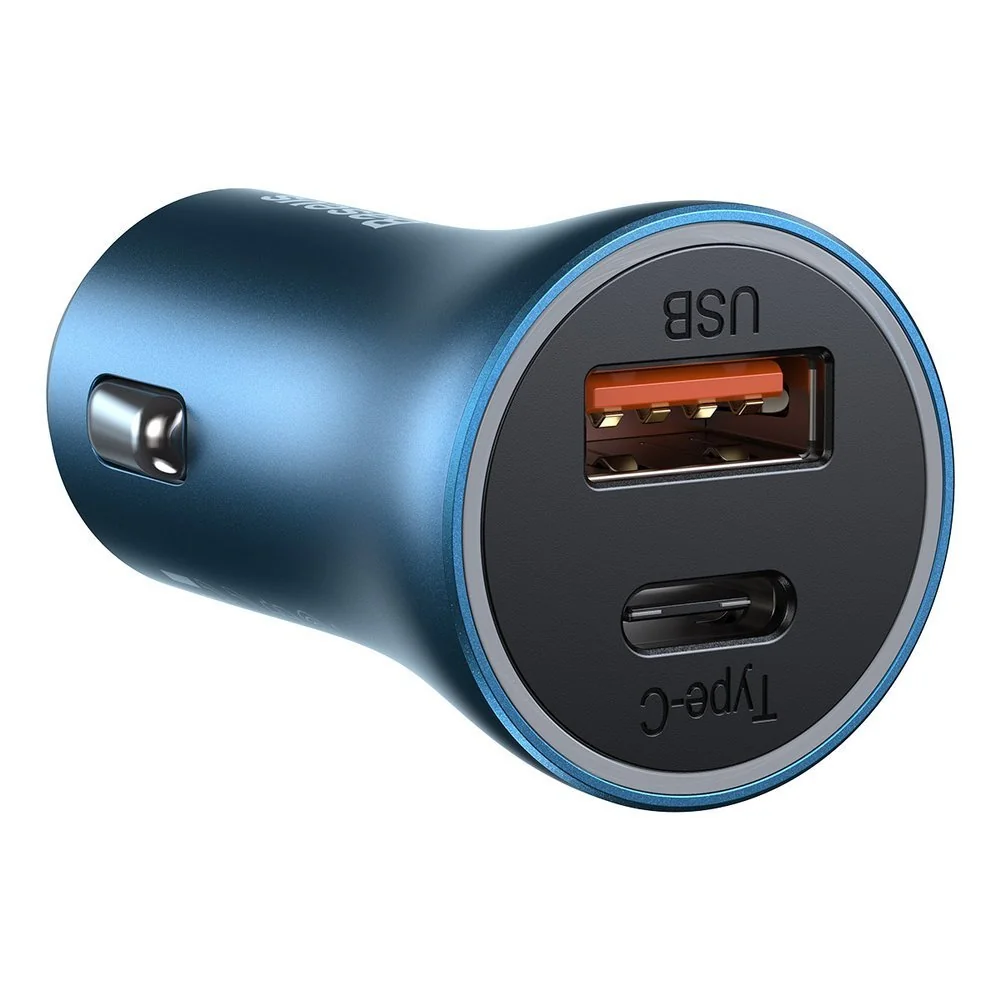 Baseus Golden Contactor Pro autonabíjačka USB-C / USB 40W PD QC + kábel USB-C / Lightning, modrá l USB-C / Lightning, modrá