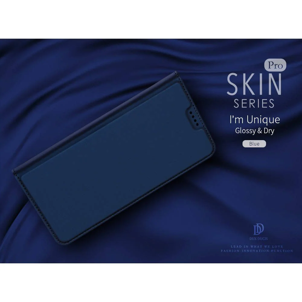 DUX DUCIS Skin Pro knižkové kožené puzdro na Huawei P Smart 2020 modré