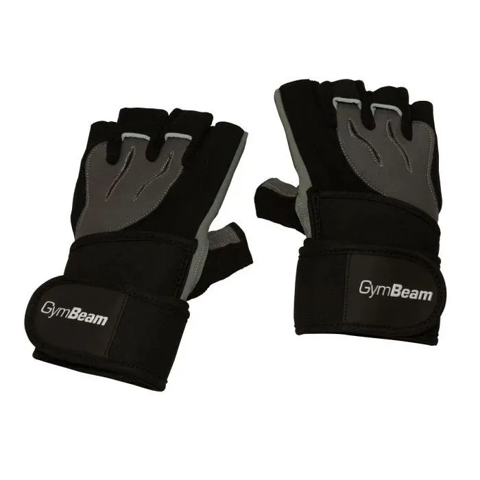 Gymbeam fitness rukavice ronnie s čierna sivá