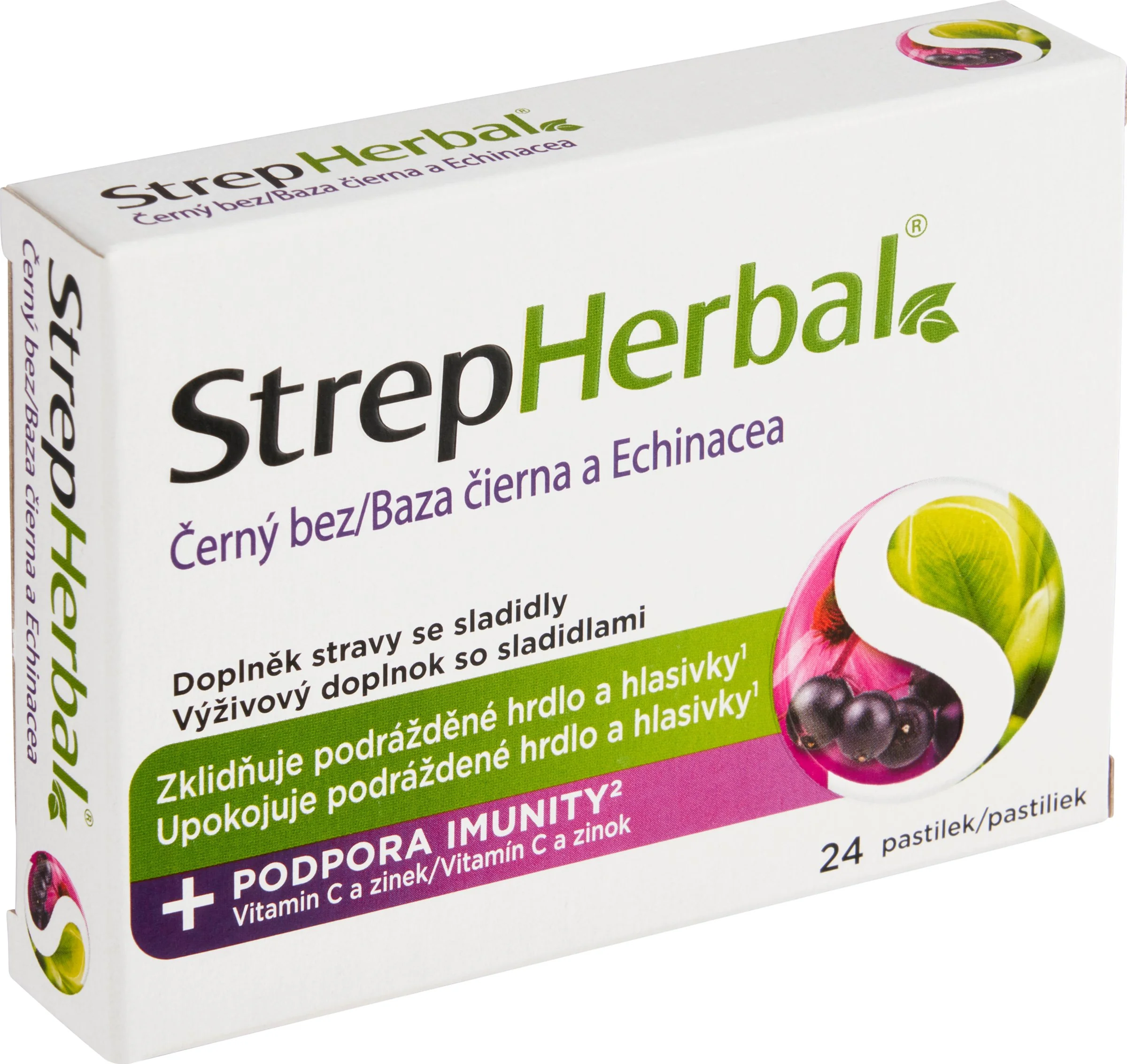 StrepHerbal Baza čierna a Echinacea 1×24 ks, výživový doplnok