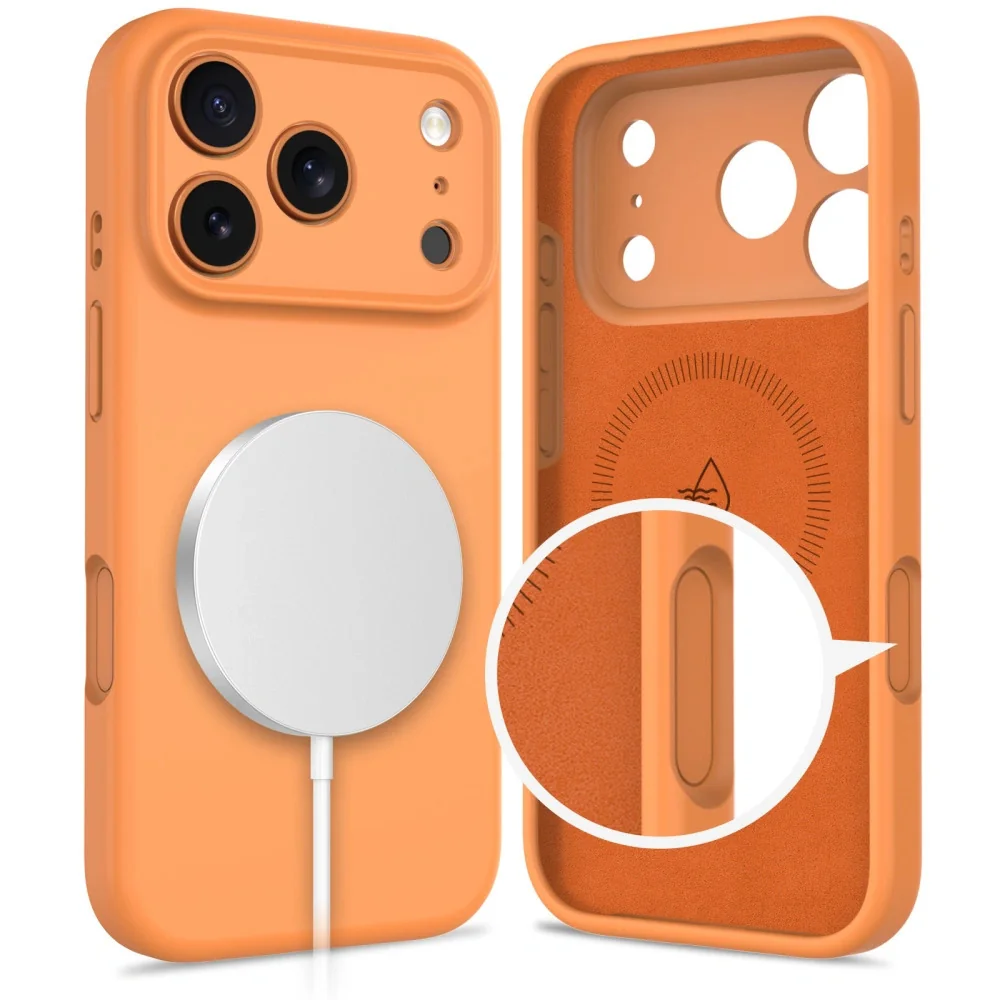 Tech-Protect Silicone MagSafe kryt na iPhone 17 Pro, oranžový