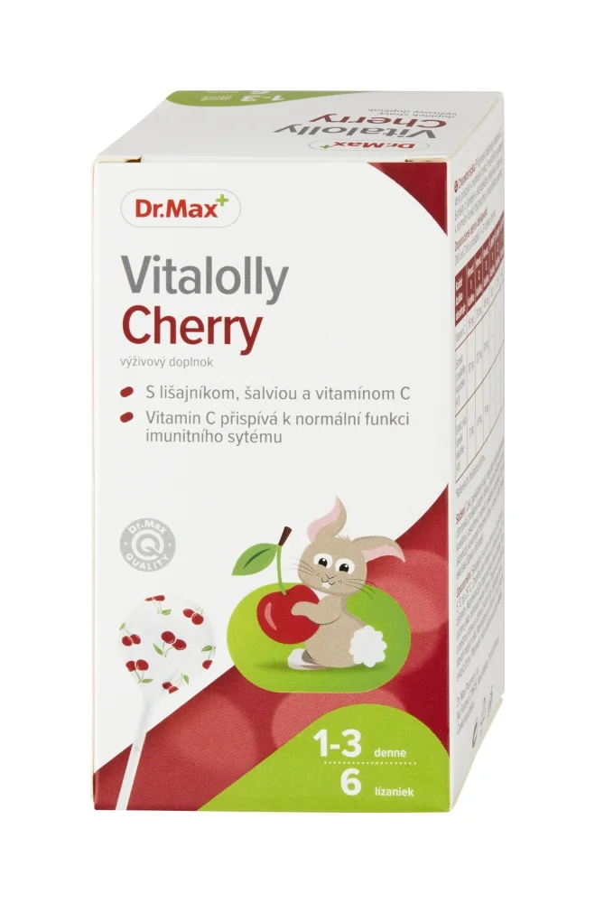 Dr. Max Vitalolly Cherry 1×6 ks, vitamínové lízanky