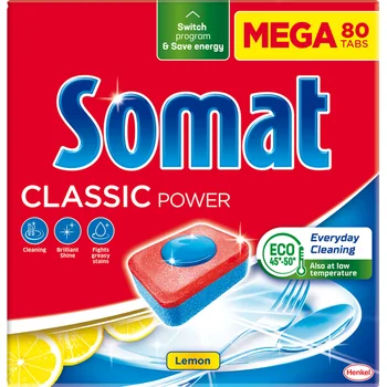 Somat Classic Power tablety do umývačky Lemon 1×80 ks, tablety do umývačky