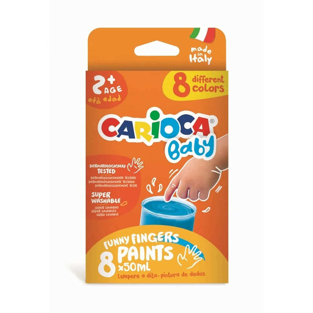 Prstové farby Baby Carioca 50ml 8 ks-CARIOCA 