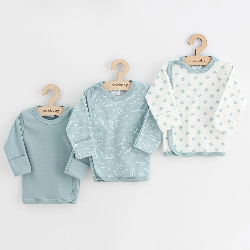 Dojčenská košieľka New Baby Classic II Uni 3ks mätová 68 (4-6m),