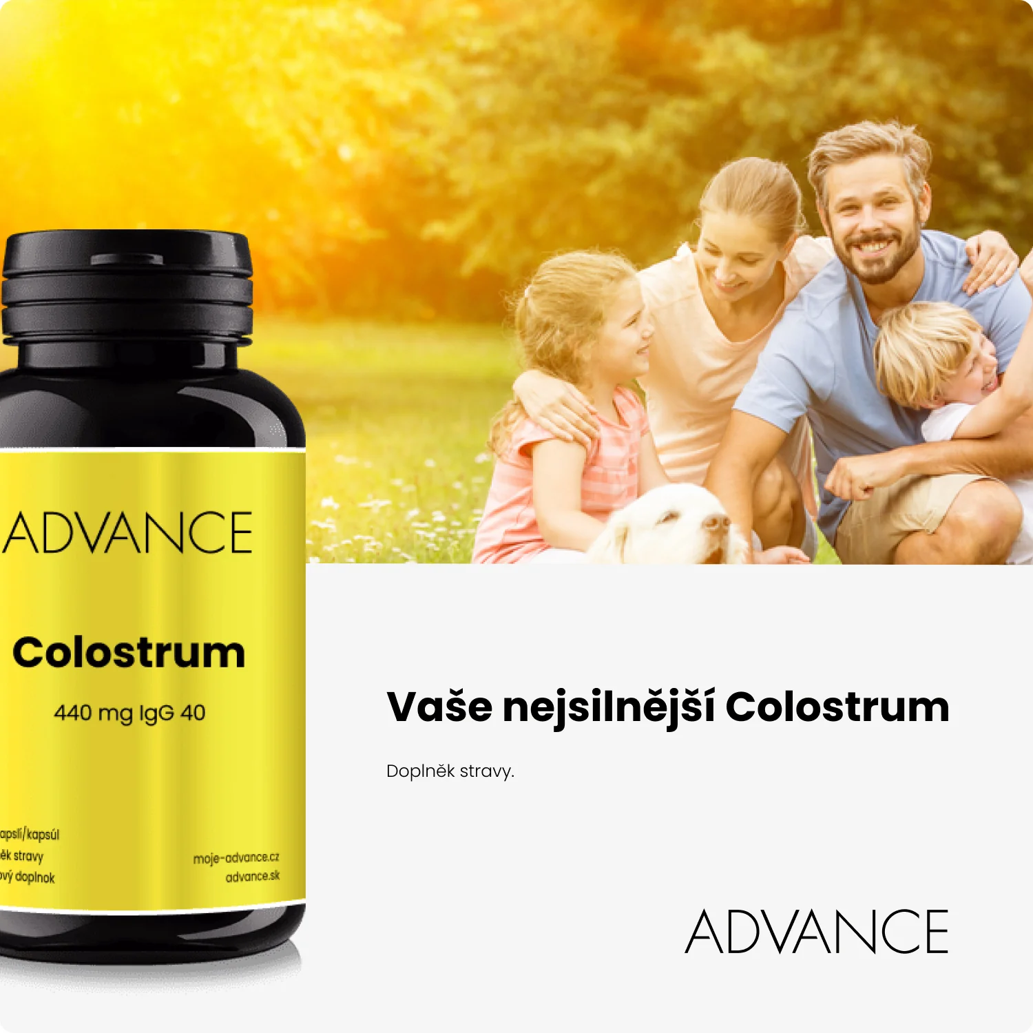 ADVANCE Colostrum 90 kapsúl - 440 mg IgG 40 1×90 cps, výživový doplnok