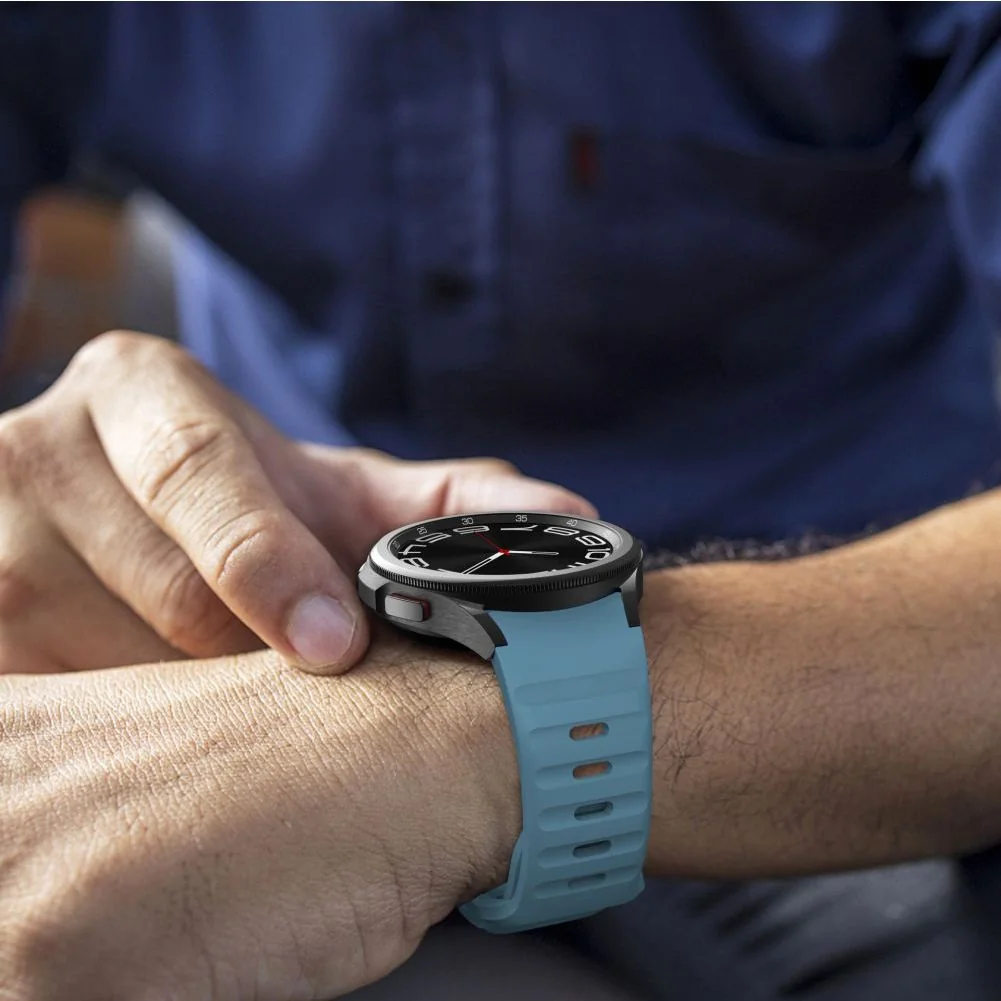Tech-Protect Silicone Line remienok na Samsung Galaxy Watch 4 / 5 / 5 Pro / 6 / 7 / FE, montego blue
