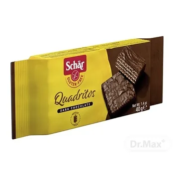 Schär QUADRITOS bezlepkové oblátky 1×40 g, bezgluténové, kakaové vafle v horkej čokoláde