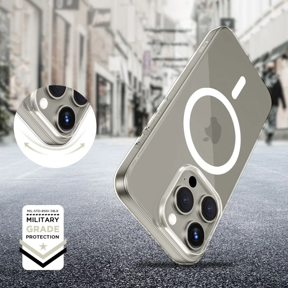 Tech-Protect FlexAir MagSafe kryt na iPhone 15 Pro Max, priesvitný