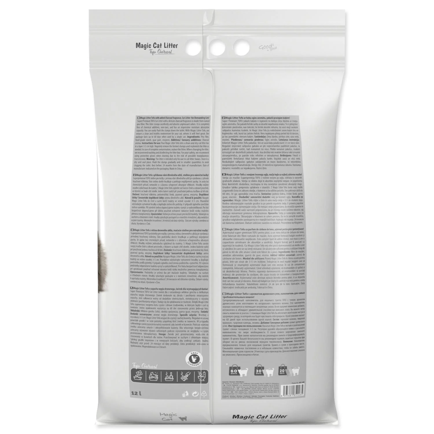 Stelivo Litter Tofu drevené uhlie 12l 12l