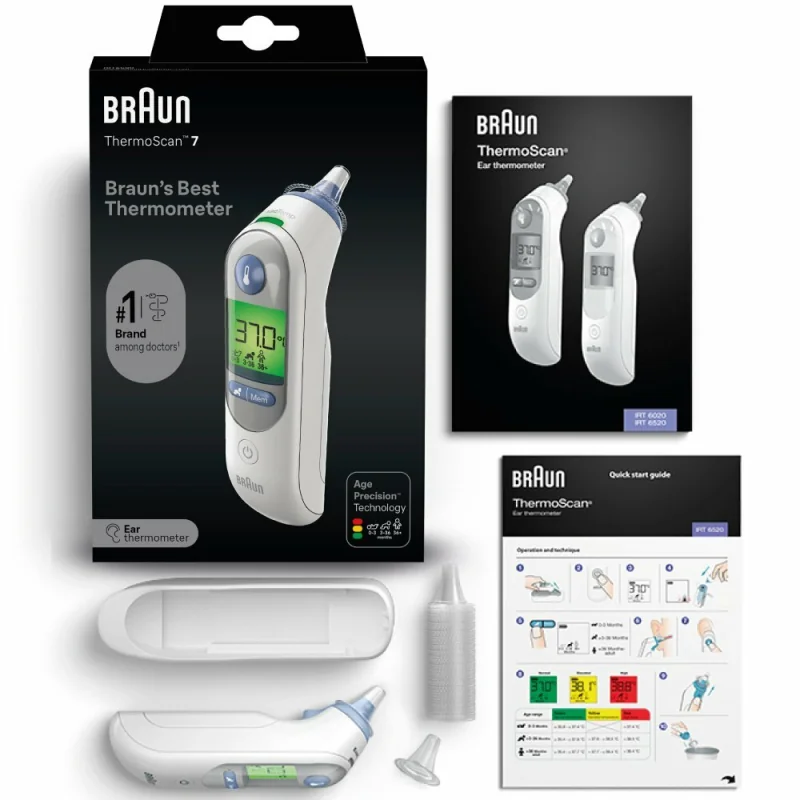 Braun ThermoScan 7 IRT6520 ušný teplomer Age Precision biely