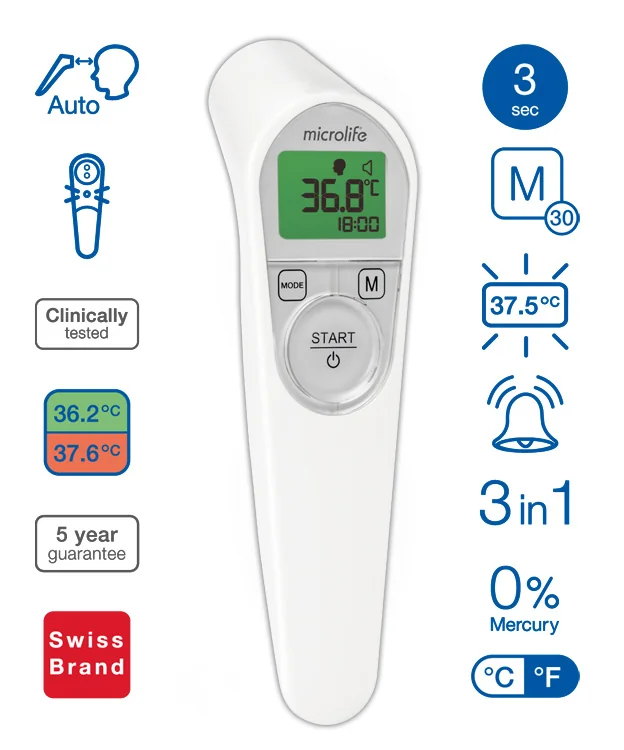 MICROLIFE TEPLOMER DIGITÁLNY NC 200 1×1 ks, bezkontaktný