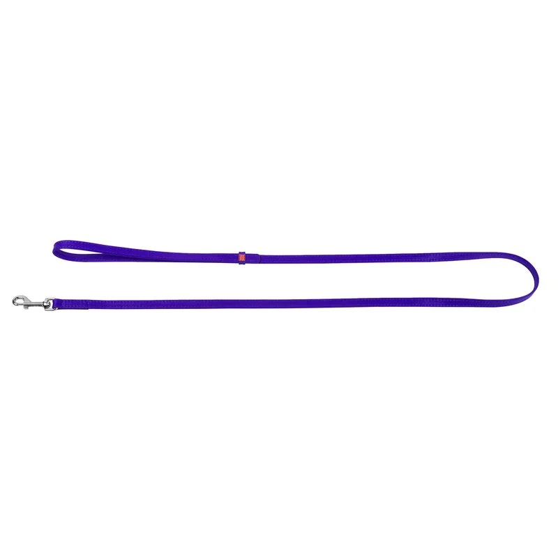 Ploché kožené vodítko fialovej farby 122cm, šírka: 18 mm