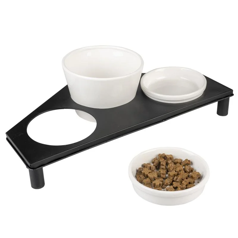 DUVO+ Sada 3 keramických misiek v kovovom stojane -trojuholník 200ml/ 41x21,8cm
