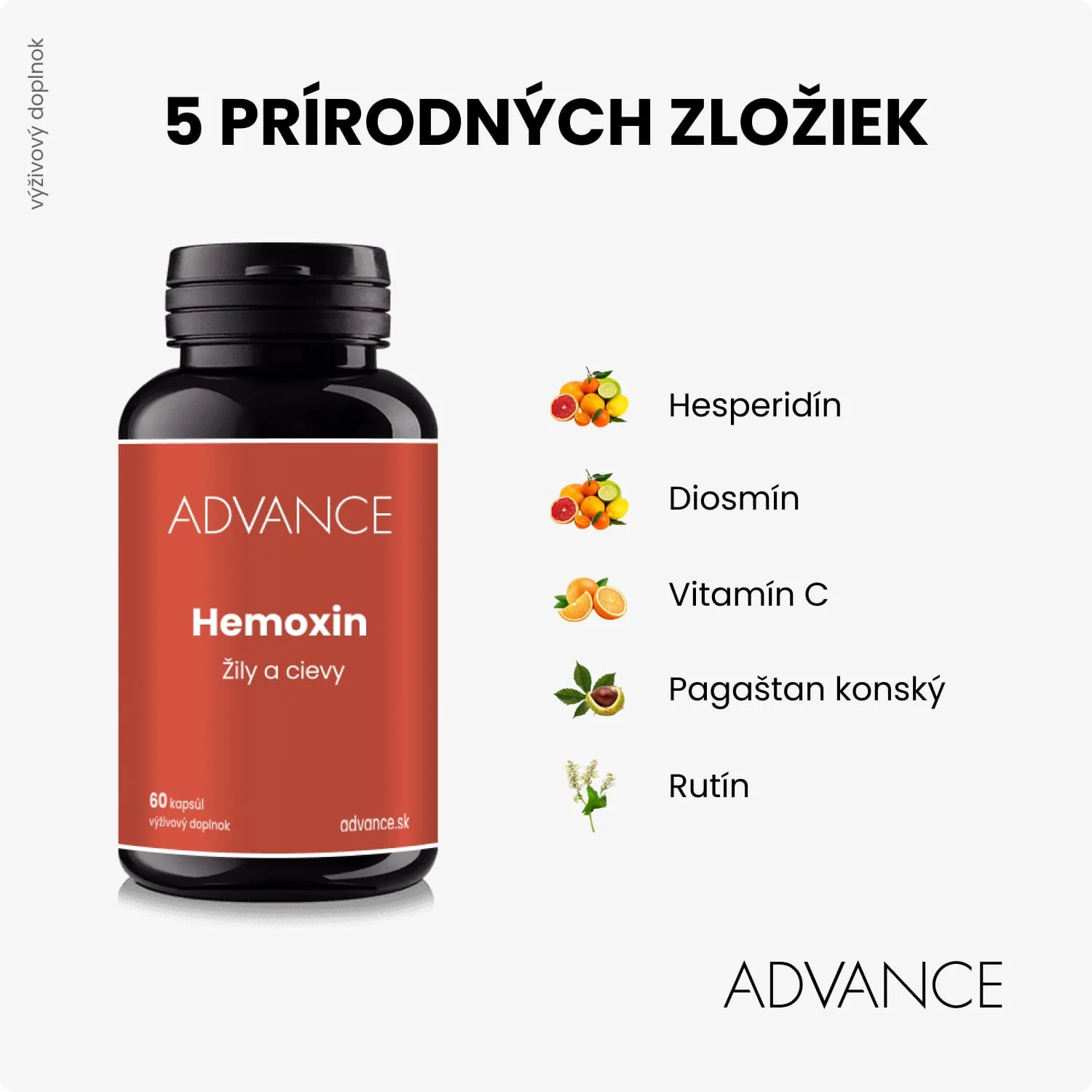 ADVANCE Hemoxin 60 kapsúl - žily a cievy 1×60 cps, výživový doplnok