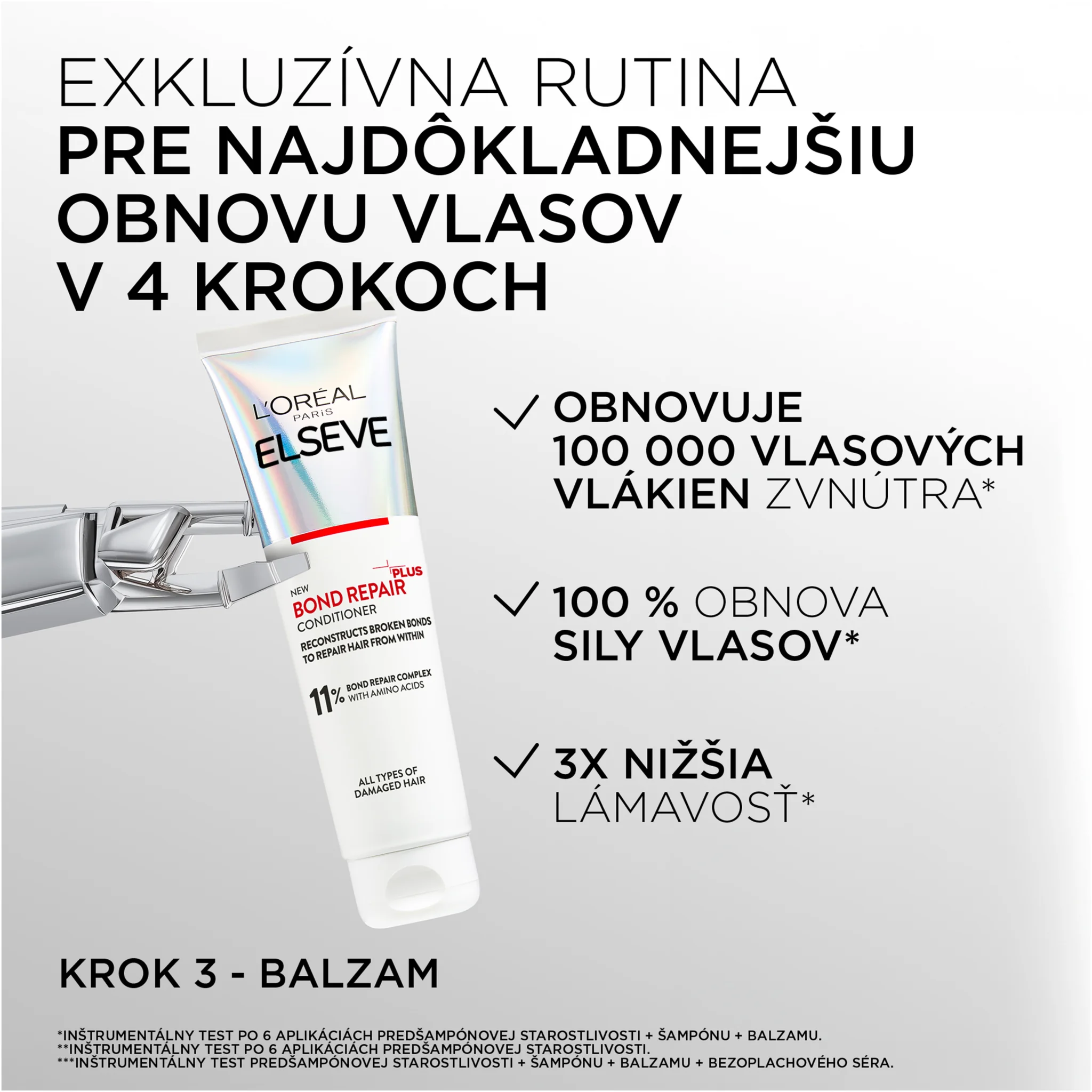 L'Oréal Paris Elseve Bond Repair regeneračný balzam s  kyselinou citrónovou, 200 ml pre všetky typy poškodených vlasov, 150 ml 1×150 ml, balzam na vlasy