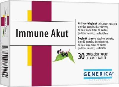 GENERICA Immune Akut cmúľacie tablety 1×30 tbl, výživový doplnok