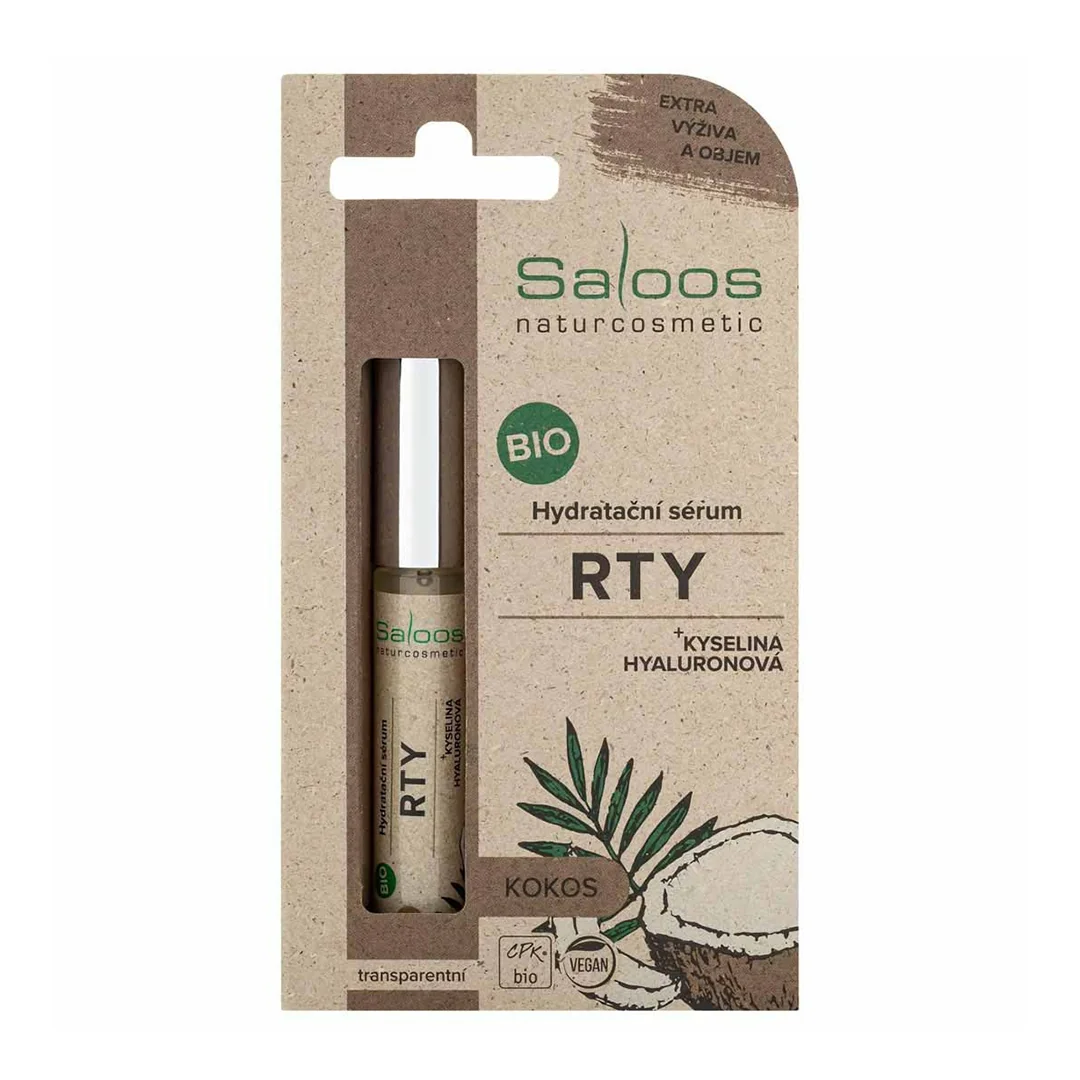SALOOS Bio hydratačné sérum na pery-KOKOS 1×7 ml, bio starostlivosť o suché a popraskané pery