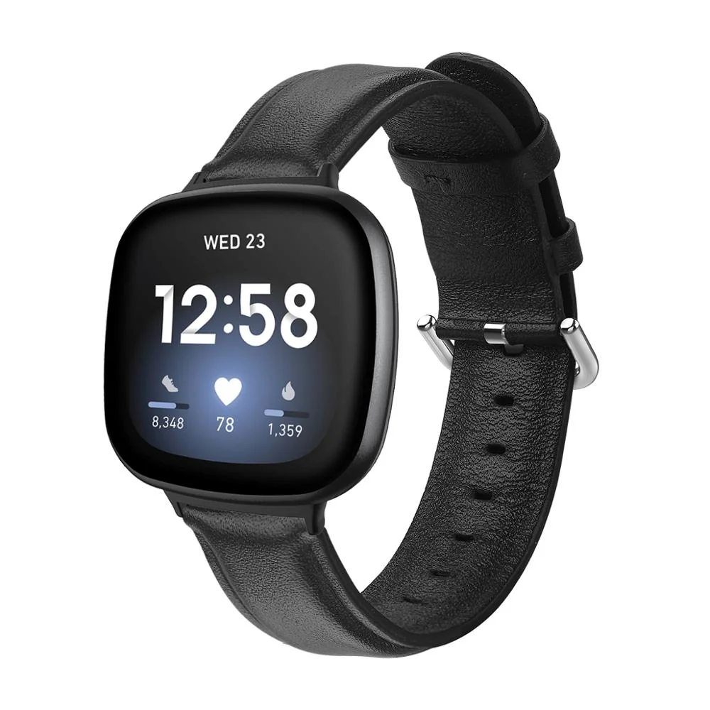 BStrap Leather Lux remienok na Fitbit Versa 3 black