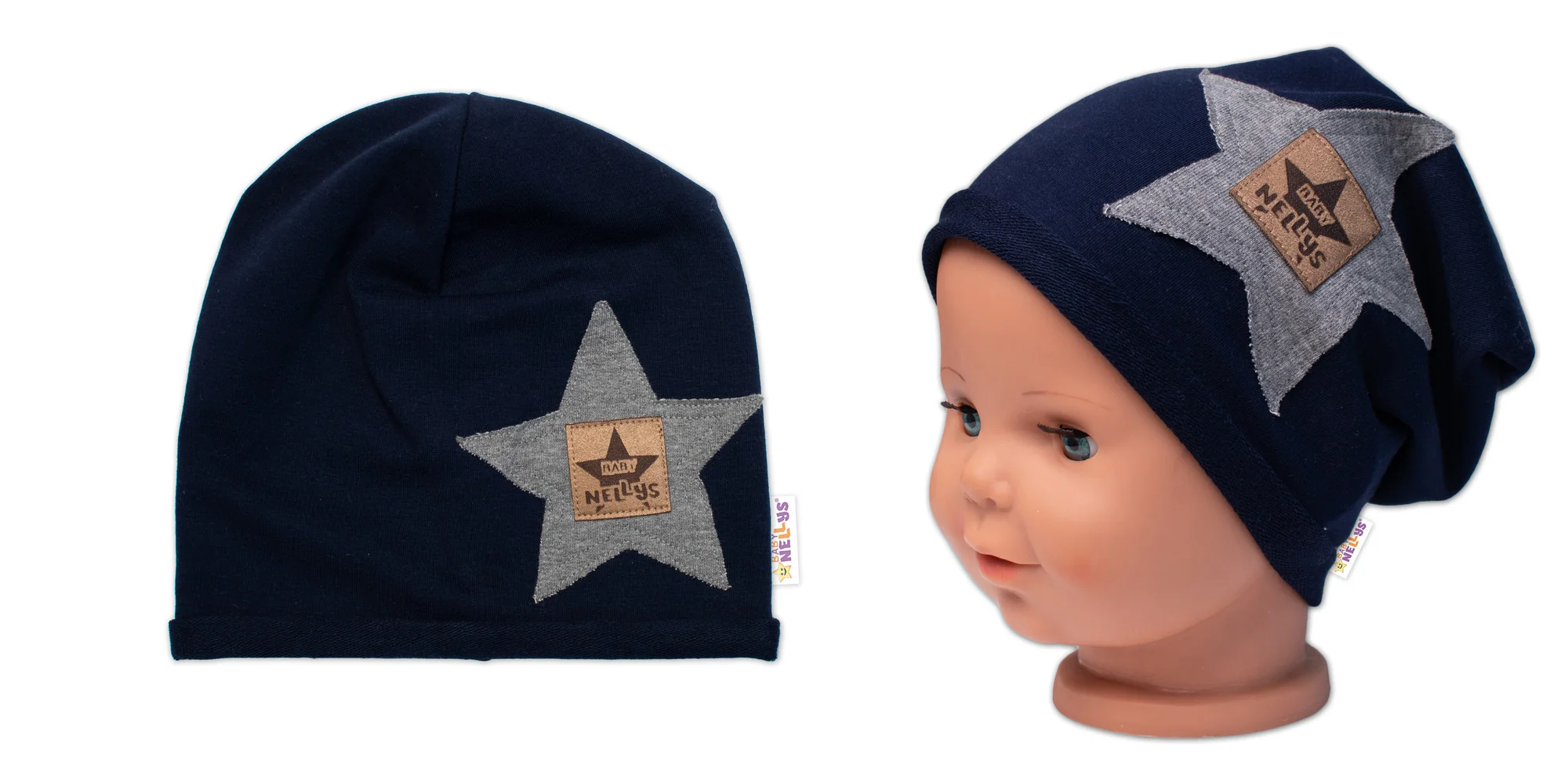 Detská čiapka bavlna, Baby Star, Baby Nellys, granát, veľ. 92/98