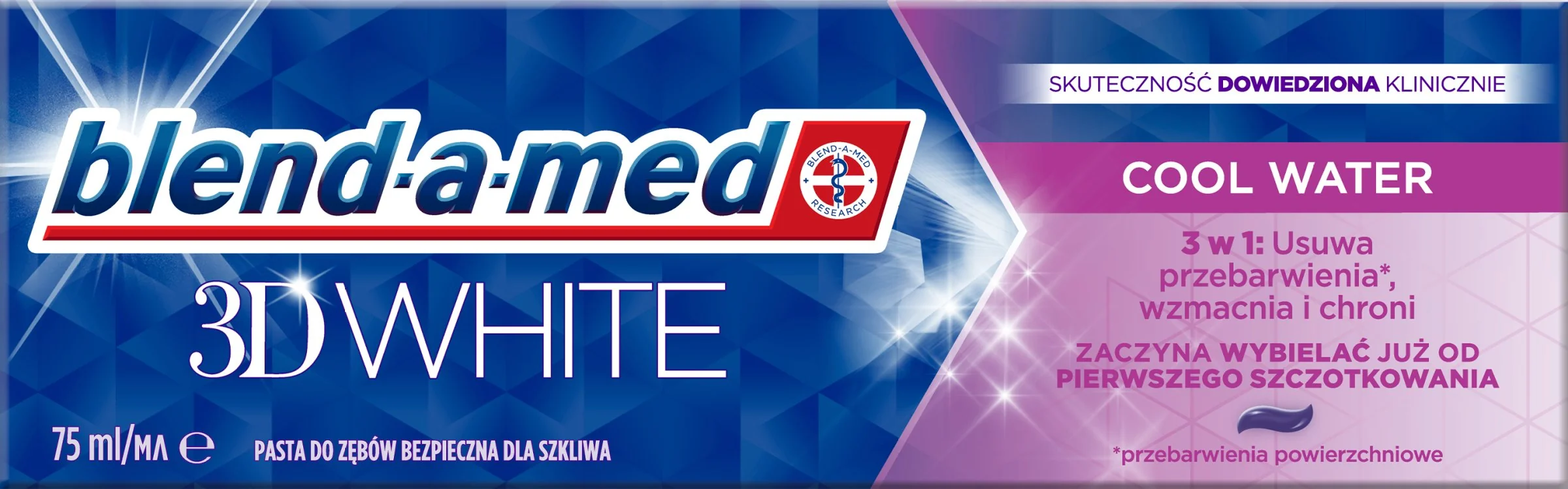 Blend-a-med 3D White Cool Water zubná pasta 75 ml 1×75 ml, zubná pasta