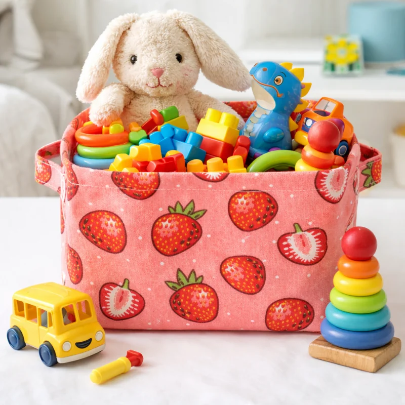 Livefy kôš na hračky / organizér Strawberry, červený