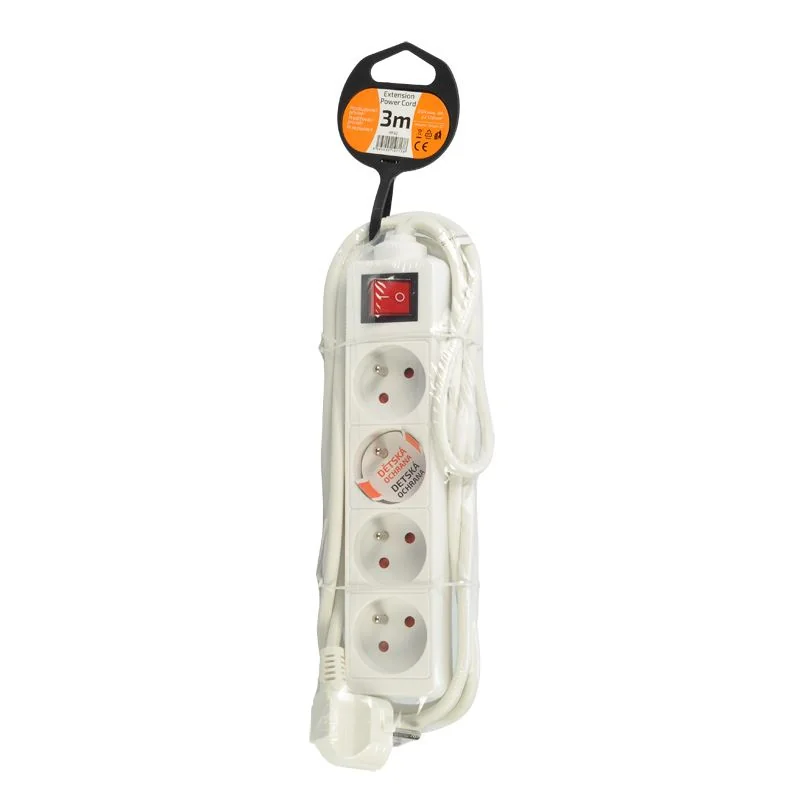 Predlžovací kábel 3m/4z+V PK34V