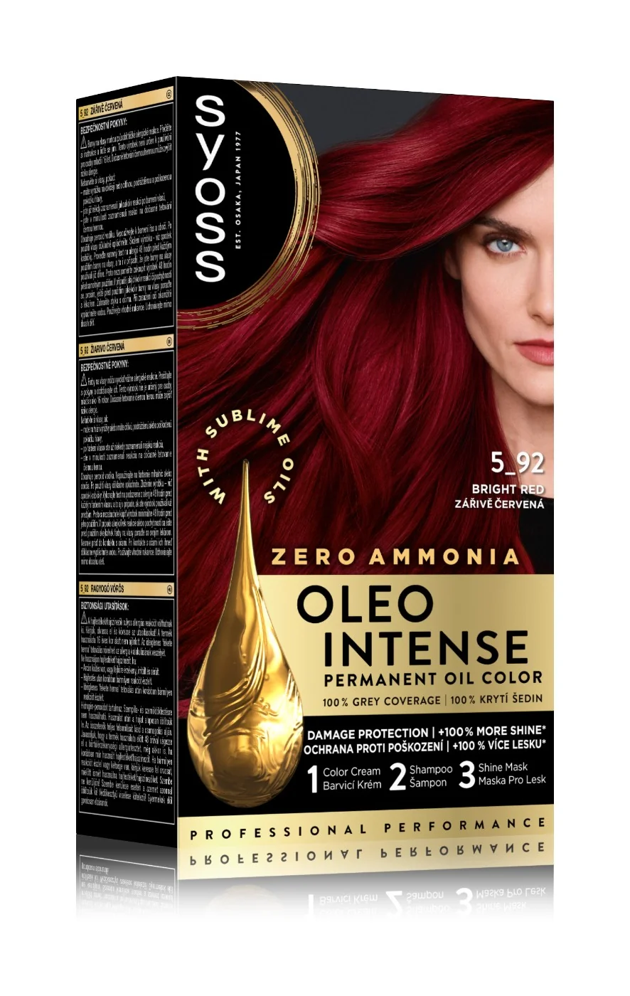 Syoss Oleo Intense farba na vlasy Žiarivo červený 5-92 1×1 ks, farba na vlasy