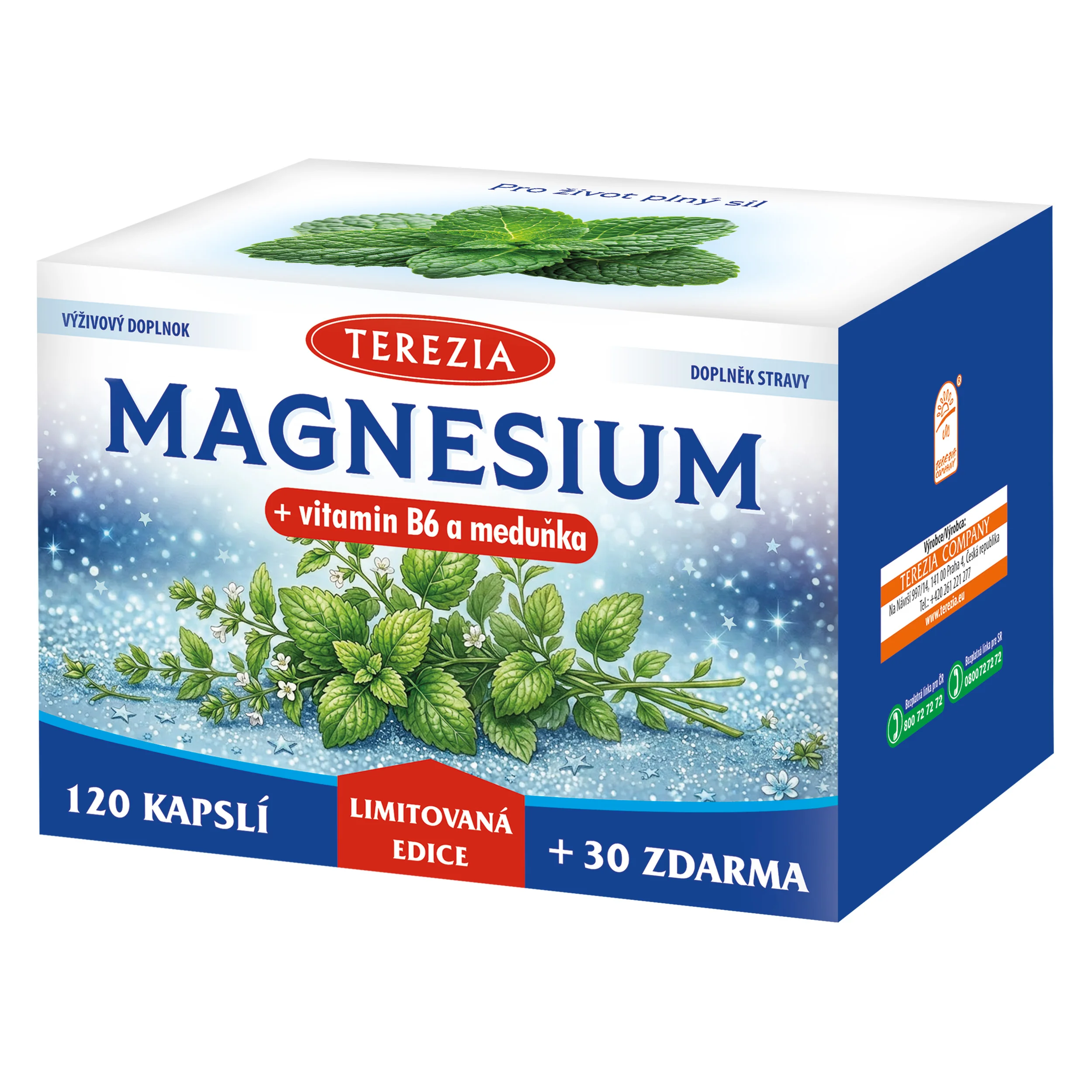 TEREZIA MAGNÉZIUM + vitamín B6 a medovka 120+30 cps ZADARMO - Limitovaná edícia 150 cps