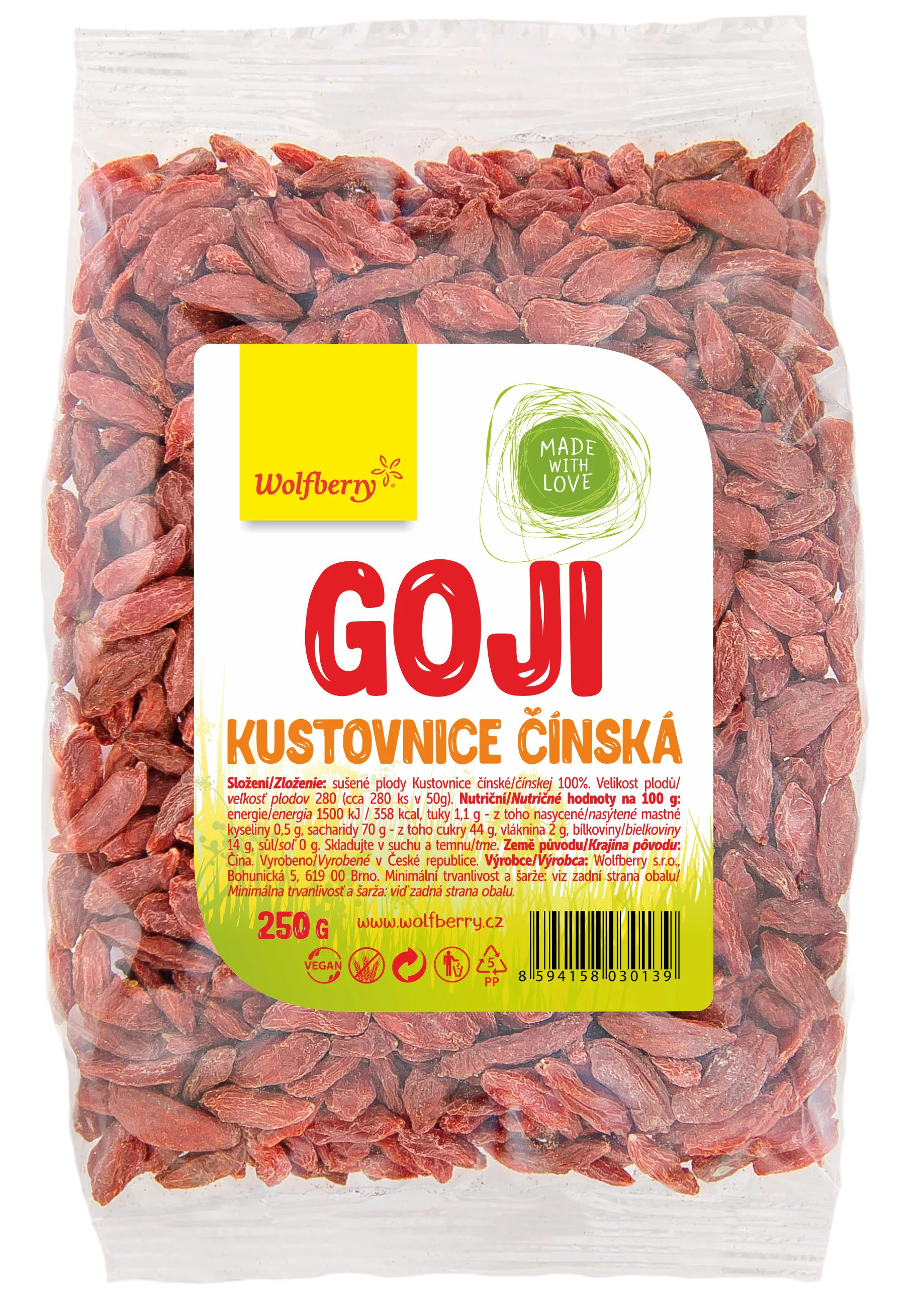 Wolfberry Goji kustovnica čínska 250 g