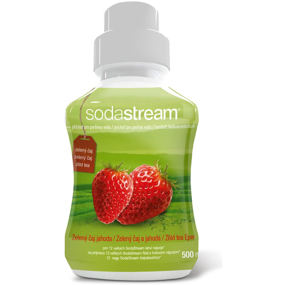 SODASTREAM Sirup zelený čaj/jahoda 500ml 1×500 ml, sirup s príchuťou zelený čaj/ jahoda