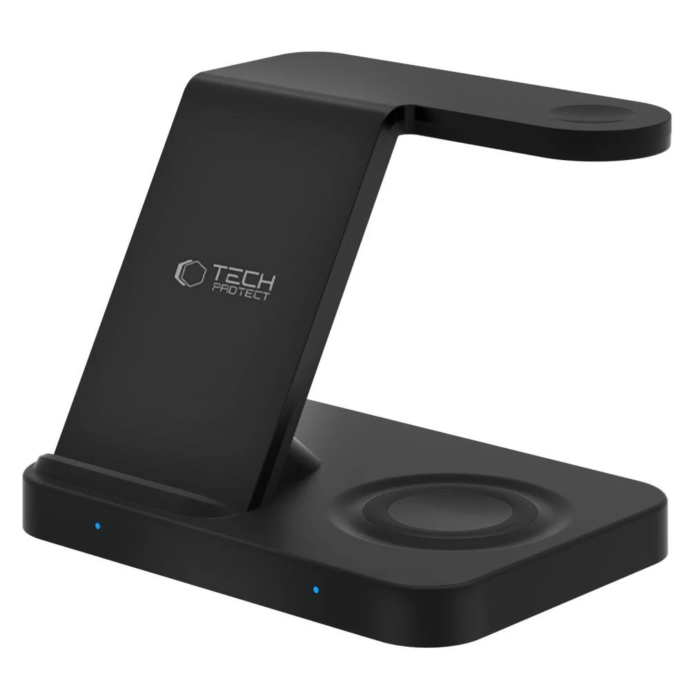 Tech-Protect A37 3in1 bezdrôtová nabíjačka na mobil / Apple Watch / AirPods, čierna rPods, čierna