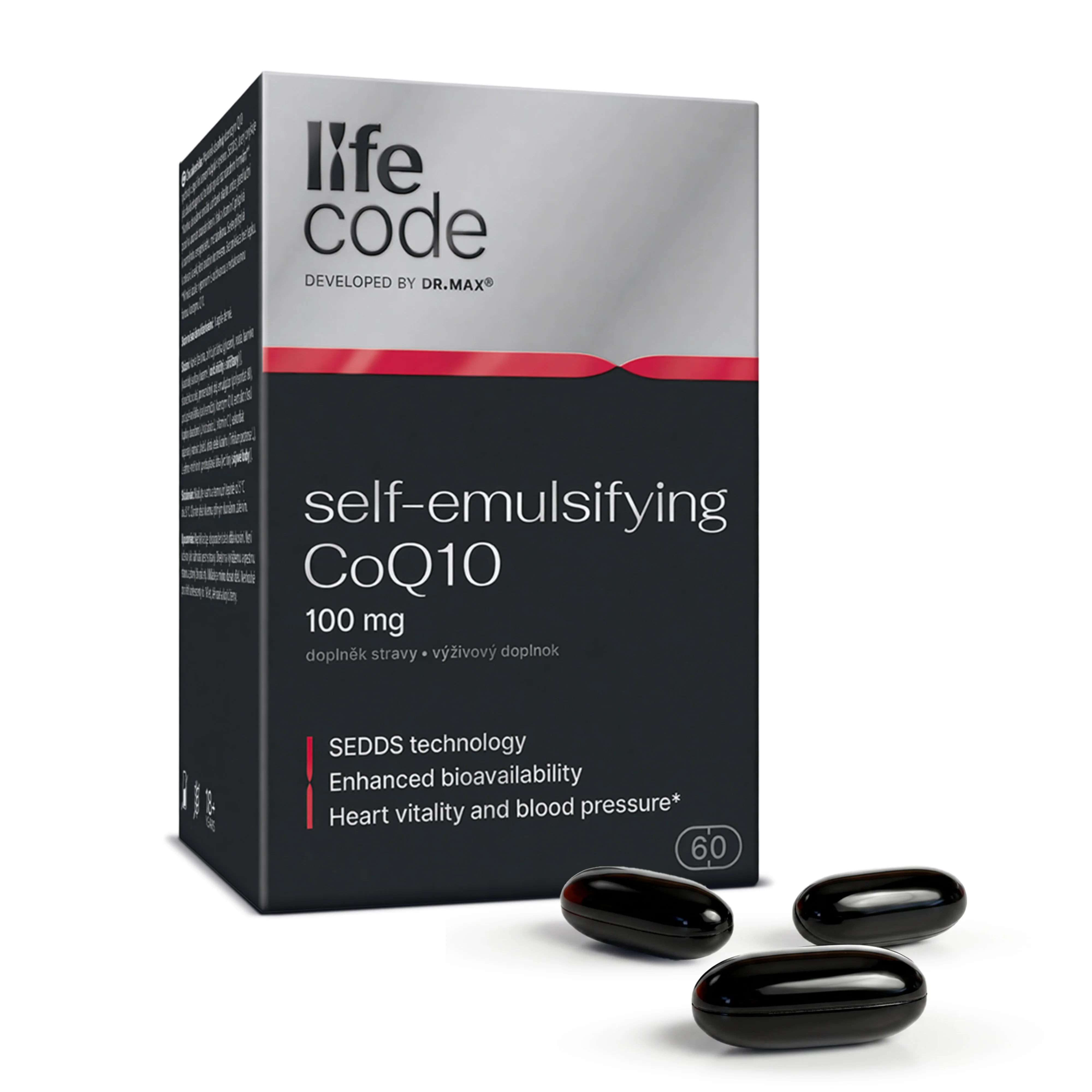 LifeCode developed by Dr. Max® self-emulsifying CoQ10 1×60 cps, výživový doplnok