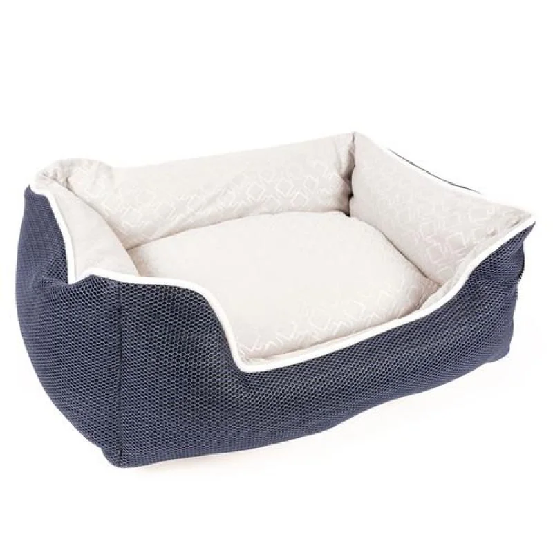 DUVO+ Komfortný obdĺžnikový pelech pre psov L - 110x85x26cm - modrý/sivý