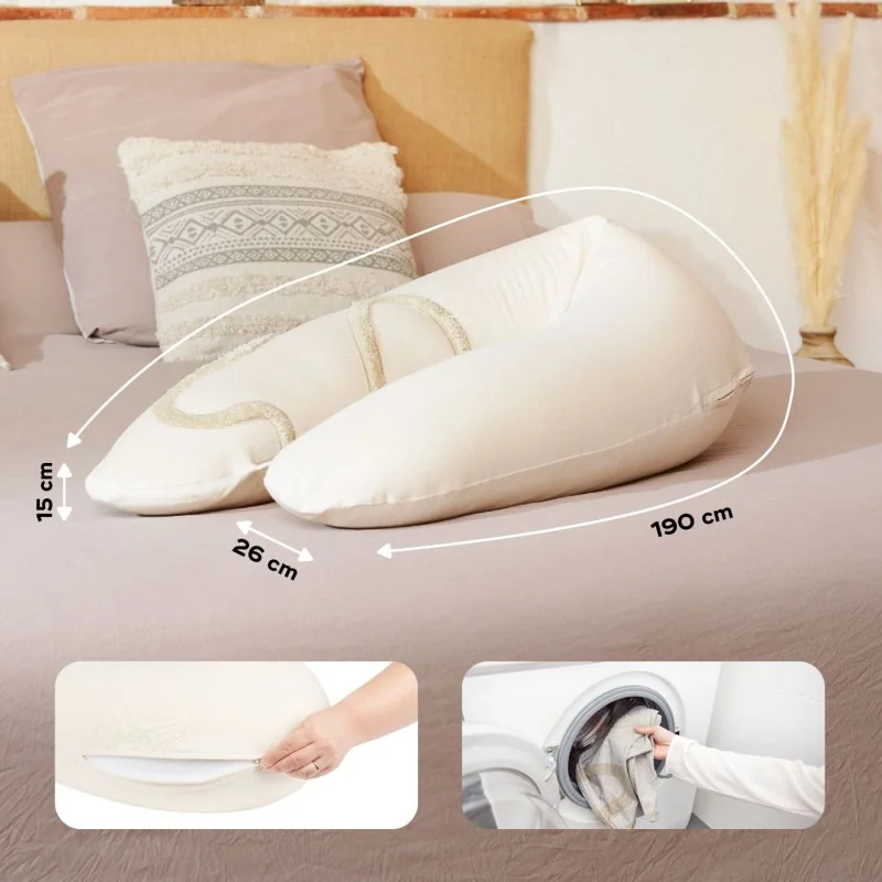 Babymoov multifunkčný vankúš B.LOVE BUNDLE Earth Off White + náhradný poťah Terracotta