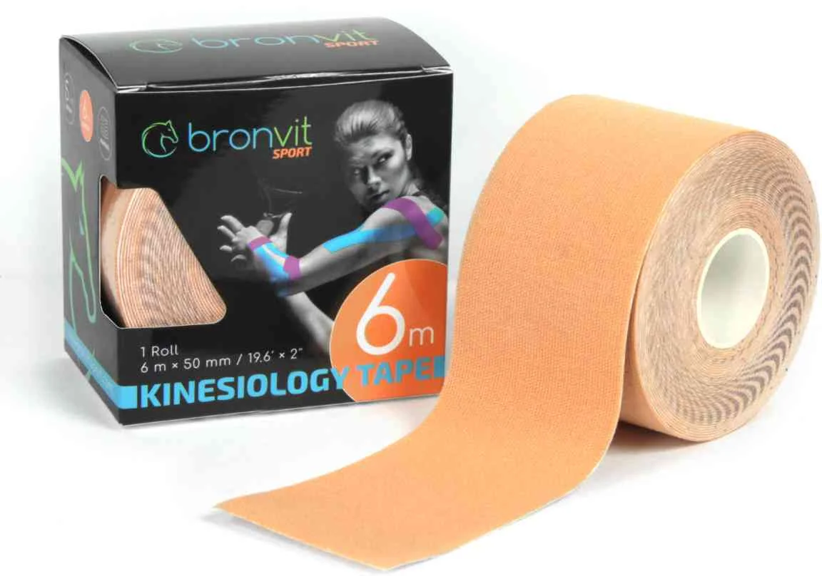 BronVit Sport Kinesio Tape classic béžová 5cmx6m 1×1 ks, kinesio tape